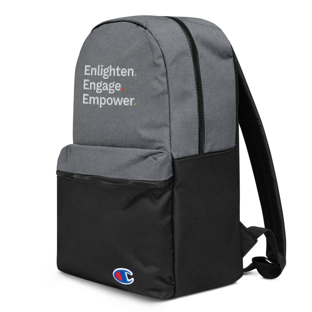 Enlighten. Engage. Empower. Champion Backpack